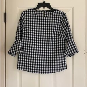 Linen gingham blouse